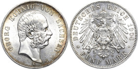 Sachsen
Georg 1902-1904 5 Mark 1904 E Jaeger 130 Avers winz. Kratzer, vorzüglich-prägefrisch