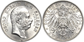 Sachsen
Georg 1902-1904 2 Mark 1904 E Auf seinen Tod Jaeger 132 Fast Stempelglanz/Stempelglanz