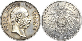 Sachsen
Georg 1902-1904 5 Mark 1904 E Auf seinen Tod Jaeger 133 Fast vorzüglich/vorzüglich