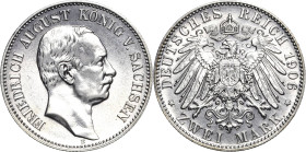 Sachsen
Friedrich August III. 1904-1918 2 Mark 1906 E Jaeger 134 Fast Stempelglanz/Stempelglanz