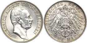 Sachsen
Friedrich August III. 1904-1918 2 Mark 1907 E Jaeger 134 Fast Stempelglanz/Stempelglanz