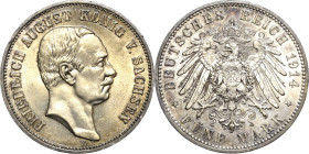 Sachsen
Friedrich August III. 1904-1918 5 Mark 1914 E Jaeger 136 Vorzüglich/fast Stempelglanz