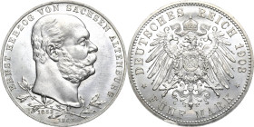 Sachsen-Altenburg
Ernst 1853-1908 5 Mark 1903 A Regierungsjubiläum Jaeger 144 Vorzüglich-Stempelglanz/Stempelglanz