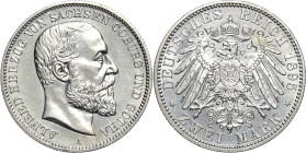 Sachsen-Coburg-Gotha
Alfred 1893-1900 2 Mark 1895 A Jaeger 145 Vom Erstabschlag. Fast vorzüglich/vorzüglich-Stempelglanz