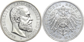 Sachsen-Coburg-Gotha
Alfred 1893-1900 5 Mark 1895 A Jaeger 146 Avers leicht bearbeitet, fast vorzüglich