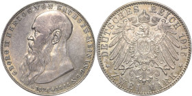 Sachsen-Meiningen
Georg II. 1866-1914 2 Mark 1915 (D) Auf seinen Tod Jaeger 154 Vorzüglich-Stempelglanz