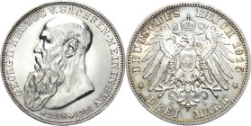 Sachsen-Meiningen
Georg II. 1866-1914 3 Mark 1915 (D) Auf seinen Tod Jaeger 155 Fast Vorzüglich/fast Stempelglanz