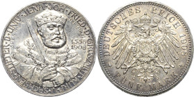 Sachsen-Weimar-Eisenach
Wilhelm Ernst 1901-1918 5 Mark 1908 (A) Universität Jena Jaeger 161 Leicht berieben, fast Vorzüglich/Vorzüglich