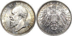 Schaumburg-Lippe
Georg 1893-1911 2 Mark 1898 A Jaeger 164 Av. Kl. Kratzer, fast Stempelglanz/Stempelglanz