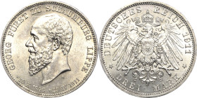 Schaumburg-Lippe
Georg 1893-1911 3 Mark 1911 A Auf seinen Tod Jaeger 166 Min. Randfehler, fast vorzüglich/vorzüglich-Stempelglanz