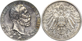 Schwarzburg-Sondershausen
Karl Günther 1880-1909 2 Mark 1905 (A) Regierungsjubiläum. Schmaler Randstab Jaeger 169 a Sehr schön-vorzüglich
