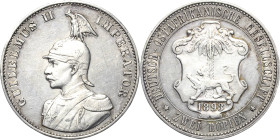 Deutsch-Ostafrika
 2 Rupien 1893 (A) Jaeger 714 Kl. Prüfspur am Rand, sehr schön+