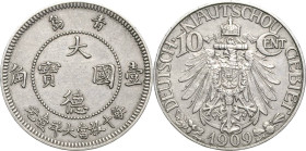 Kiautschou
 10 Cent 1909 (A) Jaeger 730 Sehr schön-vorzüglich