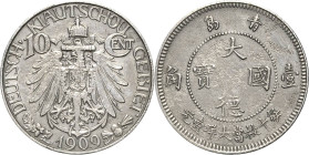 Kiautschou
 10 Cent 1909 (A) Jaeger 730 Korrodiert, sehr schön