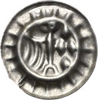 Brandenburg, Markgrafschaft
Friedrich II. 1440-1470 Hohlpfennig, Stendal Halber Adler und 4 Steine im Strahlenrand. Die Federn der Adlerschwingen fal...