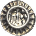 Brandenburg, Markgrafschaft
Friedrich II. 1440-1470 Hohlpfennig, Stendal Halber Adler und 4 Steine im Strahlenrand. Die Federn der Adlerschwingen fal...