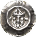 Merseburg, Bistum
Friedrich von Hoym 1360-1382 Hohlpfennig. Bischofskopf, mERSEB P.-K. 947; Taf. XXIX, 16 0.34 g. Zaponiert, vorzüglich