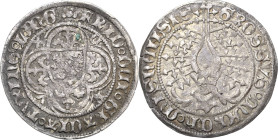 Sachsen, Haus Wettin, Groschenzeit
Landgraf Friedrich der Friedfertige 1385-1440 Thüringer- oder Helmgroschen o.J. (1406/1412), Rose-Freiberg Mehner ...