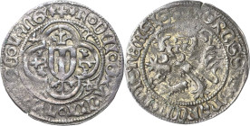 Sachsen, Haus Wettin, Groschenzeit
Kurfürst Friedrich II. von Sachsen, der Sanftmütige 1428-1464 Neuer Schockgroschen o.J. (1444/1451), 6-strahliger ...