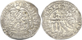 Sachsen, Haus Wettin, Groschenzeit
Kurfürst Friedrich II. von Sachsen, der Sanftmütige 1428-1464 Schwertgroschen o.J. (1457/1462), beiderseits Lilie-...