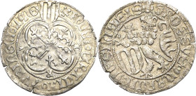 Sachsen, Haus Wettin, Groschenzeit
Kurfürst Friedrich II. von Sachsen, der Sanftmütige 1428-1464 Schildgroschen o.J. (1428/1444), Rose/Stachelrose-Fr...
