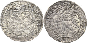 Sachsen, Haus Wettin, Groschenzeit
Kurfürst Friedrich II. mit Herzog Wilhelm (III.) 1440-1464 Schwertgroschen o.J. (1445/1464), Stachelrose-Freiberg ...