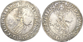 Sachsen, Haus Wettin, Groschenzeit
Kurfürst Ernst, Herzog Albrecht, Herzog Wilhelm III. 1465-1482 Horngroschen 1465, Doppelkreuz-Colditz Mehner 22/12...