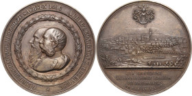 Annaberg
 Bronzemedaille 1896 (unsigniert) 400-jähriges Stadtjubiläum. Brustbilder von Herzog Georg dem Bärtigen und König Albert nebeneinander nach ...