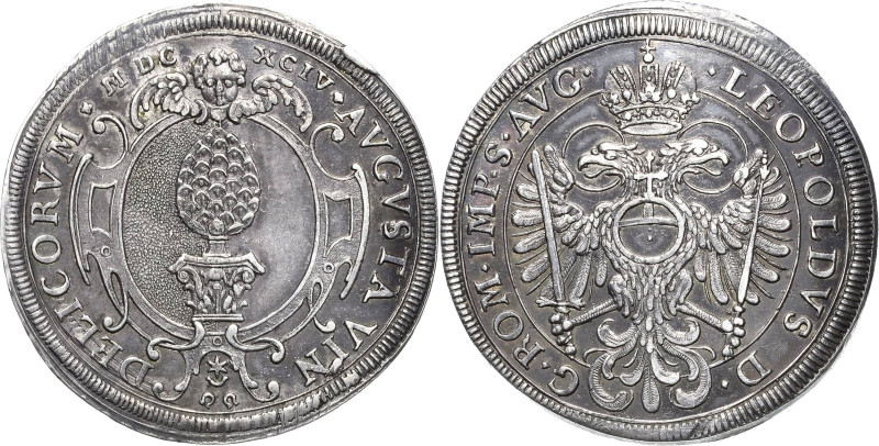 Augsburg-Stadt
 1/2 Taler 1694. Walzenprägung. Mit Titel Leopold I Forster 704 ...