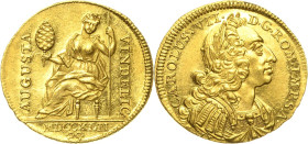 Augsburg-Stadt
 Dukat 1742. Mit Titel und Porträt Karls VII Forster 528 Friedberg 94 Vetterle 1742.1 GOLD. 3.49 g. Seltenes und prachtvolles Exemplar...