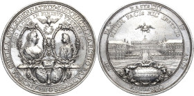 Baden-Baden
Ludwig Georg unter Vormundschaft seiner Mutter Franziska Sibylla Augusta 1707-1761 Silbermedaille 1714 (Vestner) Frieden von Rastatt. Zwe...