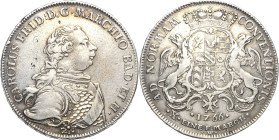 Baden-Durlach
Karl Friedrich 1738-1806 Taler 1766, S/W-Durlach Wielandt 714 Davenport 1934 Sehr schön-vorzüglich