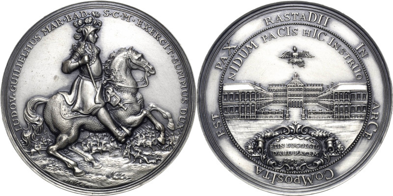 Baden-Durlach
Medaillen Silbermedaille o.J. (1955). 300. Geburtstag des Markgra...
