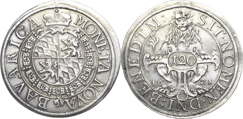 Bayern
Maximilian I. 1598-1651 Kipper-120 Kreuzer 1621, München Löwe hält Krück...