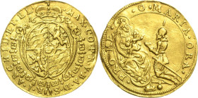 Bayern
Maximilian I. 1598-1651 Dukat 1638, München Kurhut über quadriertem Schild Bayern mit zentralem Kurschild, geteilte Jahreszahl neben dem Kurhu...