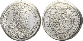 Bayern
Maximilian II. Emanuel 1679-1726 15 Kreuzer 1691, München Hahn 191 Beierlein 1662 Seltener Jahrgang. Fast prägefrisch