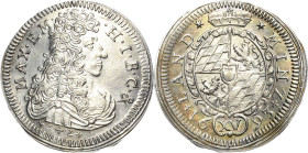 Bayern
Maximilian II. Emanuel 1679-1726 15 Kreuzer 1693, München Hahn 192 Beierlein 1673 Prachtexemplar. Stempelglanz