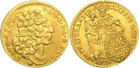 Bayern
Karl Albrecht 1726-1745, seit 1742 Kaiser Karl VII 1/2 Karolin 1731, München Madonna Hahn 255 Beierlein 1927 var. Friedberg 230 GOLD. 4.89 g. ...