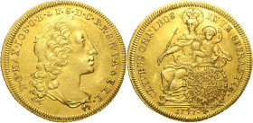 Bayern
Maximilian III. Joseph 1745-1777 Max d'or 1747, München Madonna Hahn 315 Beierlein 2154 Friedberg 242 GOLD. 6.49 g. Prachtexemplar eines selte...