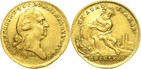 Bayern
Karl Theodor 1777-1799 Dukat 1780, München Isargold. Kopf nach rechts, darunter Signatur ST. (Johann Heinrich Straub), CAR. THEODOR. D. G. C. ...