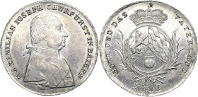 Bayern
Maximilian IV. Joseph 1799-1805 Taler 1803, o. Mzz.-München Ohne Signatur am Armabschnitt, jedoch mit Punkt nach BAIERN AKS 8 Anm. Kahnt 55 a ...