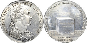 Bayern
Maximilian I. Joseph 1806-1825 Taler 1818, München Verfassung AKS 59 Jaeger 15 Kahnt 69 b Davenport 553 Revers leicht bearbeitet, fast Stempel...