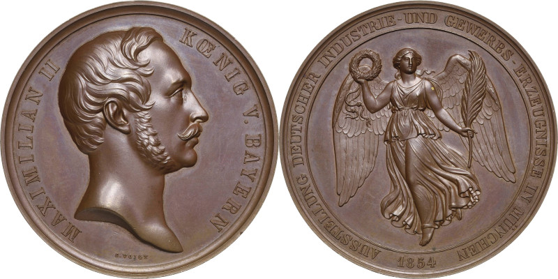 Bayern
Maximilian II. Joseph 1848-1864 Bronzemedaille 1854 (C. Voigt) Ausstellu...