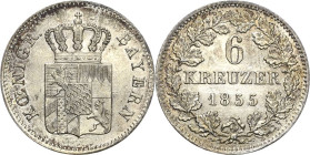 Bayern
Maximilian II. Joseph 1848-1864 6 Kreuzer 1855, München AKS 153 Jaeger 60 Prägefrisch
