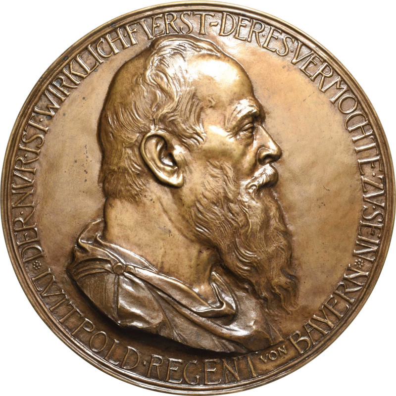 Bayern
Prinzregent Luitpold 1886-1912 Große einseitige Bronzegussmedaille o.J. ...