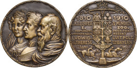 Bayern
Prinzregent Luitpold 1886-1912 Bronzegussmedaille 1910 (Karl Goetz) Zur Erinnerung an die Vermählung des Kronprinzen Ludwig mit Theresa von Ba...