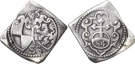 Brandenburg-Franken
Georg Friedrich I. 1543-1603 Klippe von den Stempeln des 1/84 Talers 1575, o.Mzz.-Schwabach Münzmeister Erhard Scherl v. Schrötte...
