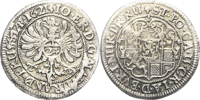 Brandenburg-Ansbach
Joachim Ernst 1603-1625 Kipper-24 Kreuzer 1621, beidseitig ...