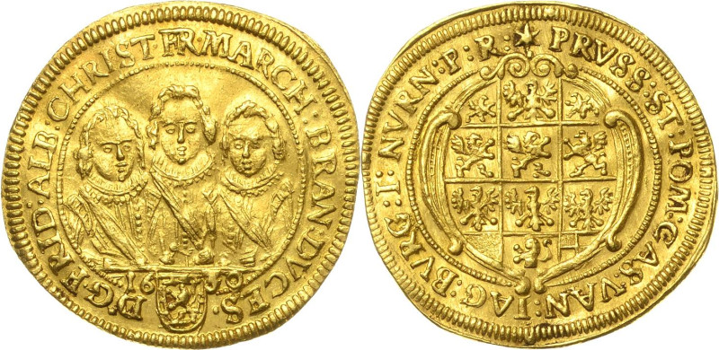 Brandenburg-Ansbach
Friedrich, Albert und Christian 1625-1634 Dukat 1630, Stern...