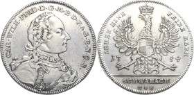 Brandenburg-Ansbach
Karl Wilhelm Friedrich 1729-1757 Taler 1754, KE-Schwabach Seltene Porträtvariante. Mit Signatur ISG im Armabschnitt Slg. Wilmersd...
